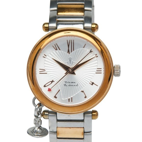 Vivienne Westwood Orb Quartz Watch with Silver Dial and Stainless Steel Plate...